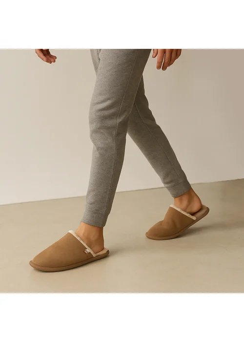 Totes Isotoner Tan Suede Mule With Water Repellency - 11 Image 2