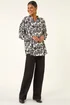 Roman Black Floral Swirl Print Collared Shirt - Size 16 Image 3