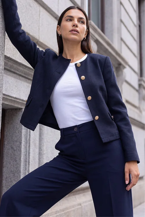 Roman Navy Buttoned Pocket Jacket - 16 Image 2