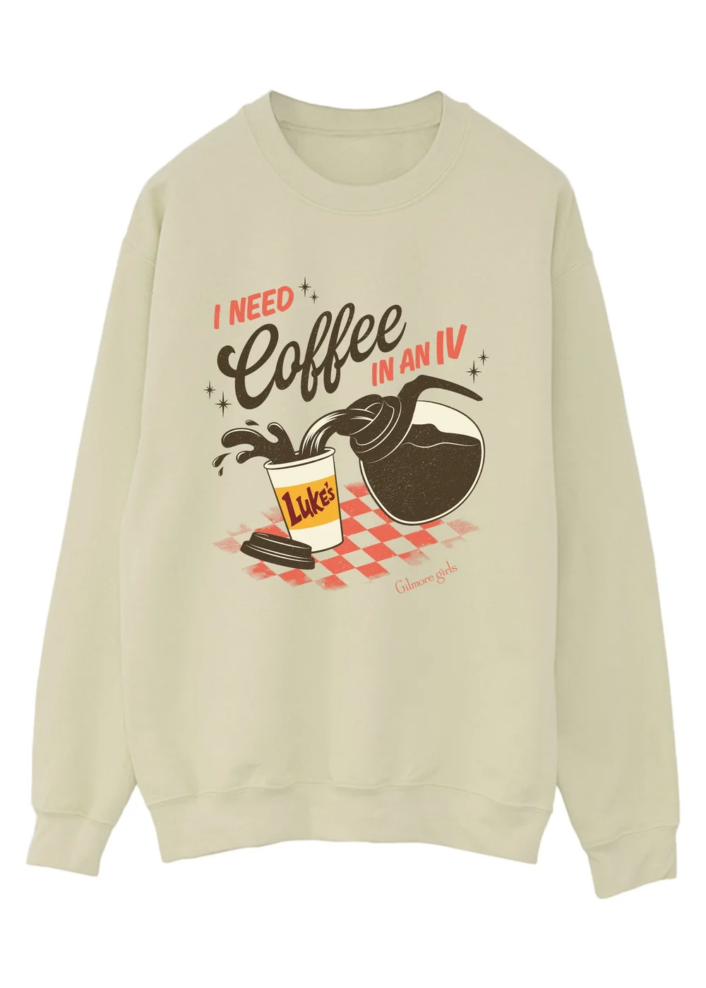 Spiral Galaxy Gilmore Girls I Need Coffee Sand Graphic Sweatshirt - XXL Image 1