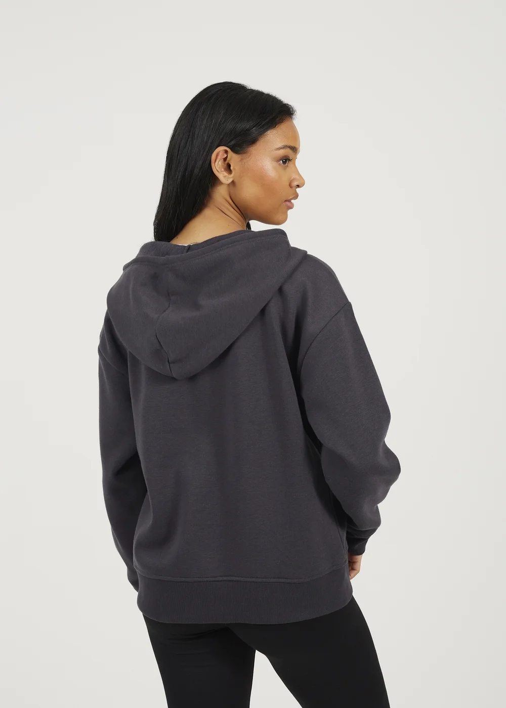 Brave Soul Charcoal Zip Through Hoodie - L Image 2