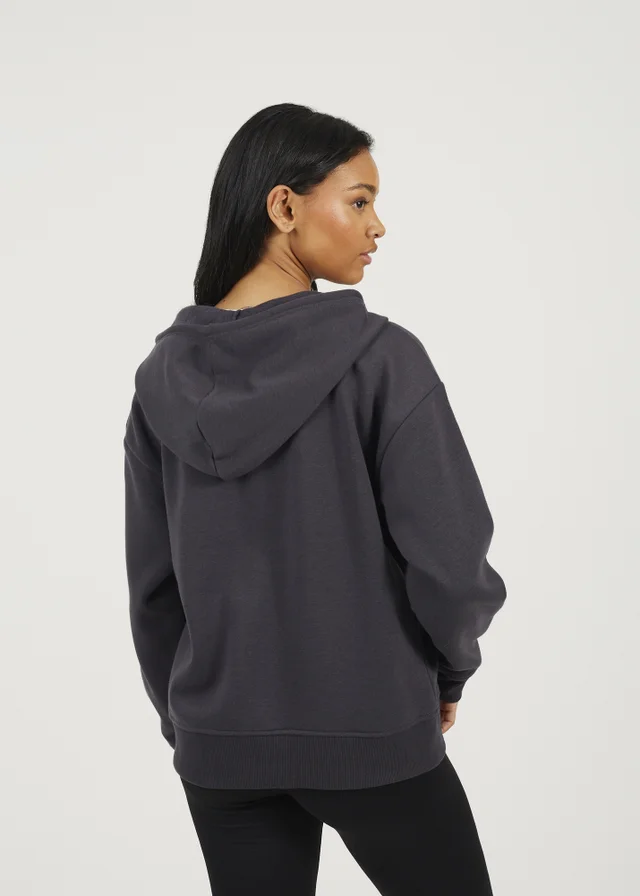 Brave Soul Charcoal Zip Through Hoodie