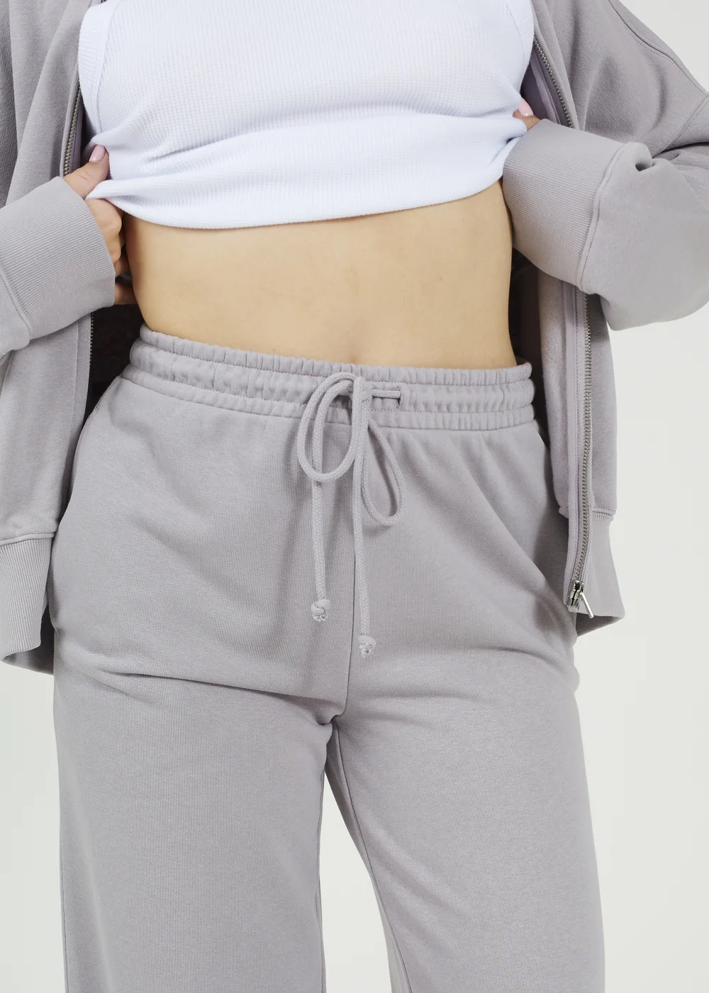 Brave Soul Grey Cotton Blend Wide Leg Joggers - XL Image 3