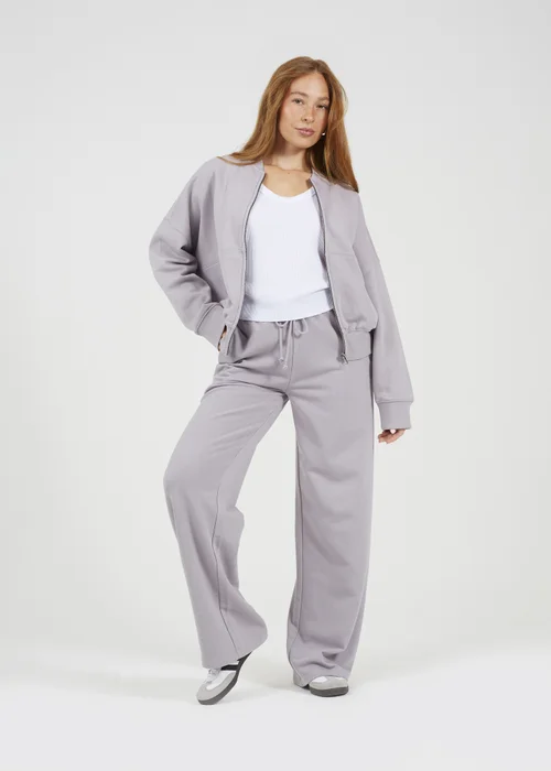 Brave Soul Grey Cotton Blend Wide Leg Joggers - XL Image 4