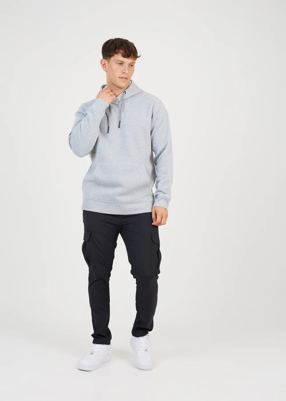 Brave Soul Light Grey Hoodie With Kangaroo Pocket - L Image 4