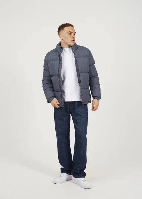 Brave Soul Blue Funnel Neck Padded Jacket - XL Image 4