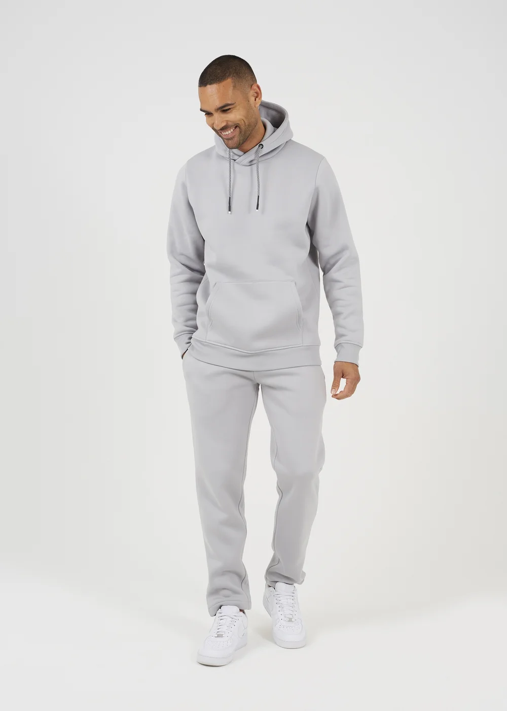 Brave Soul Grey Crossover Neck Hoodie and Joggers Set - Extra Large Image 1