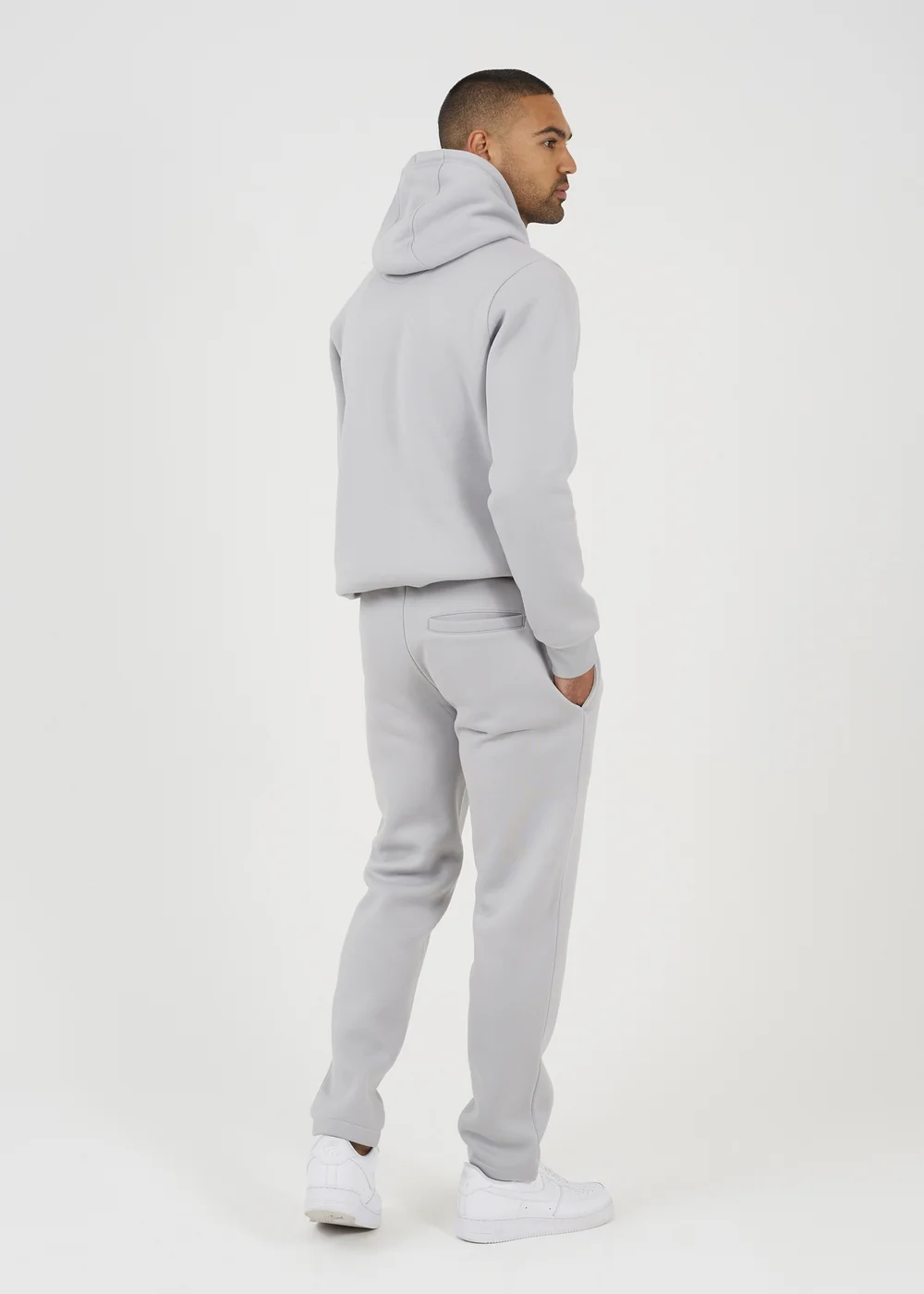 Brave Soul Grey Crossover Neck Hoodie and Joggers Set - Extra Large Image 2