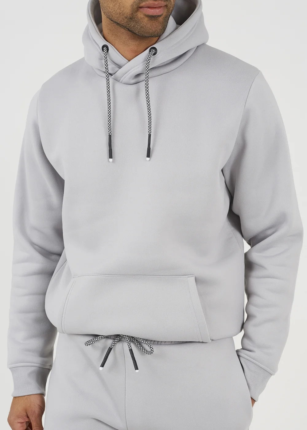 Brave Soul Grey Crossover Neck Hoodie and Joggers Set - Extra Large Image 3