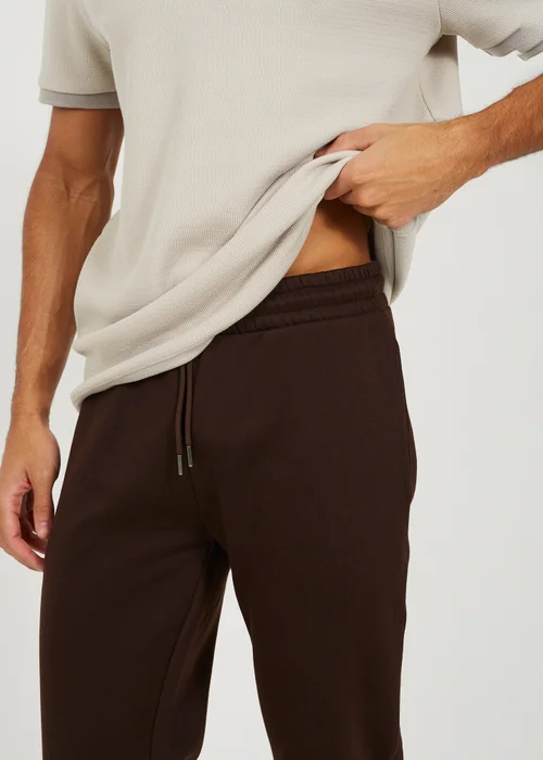 Brave Soul Chocolate Straight Leg Open Hem Joggers - XL Image 3