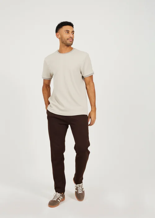 Brave Soul Chocolate Straight Leg Open Hem Joggers - XL Image 4