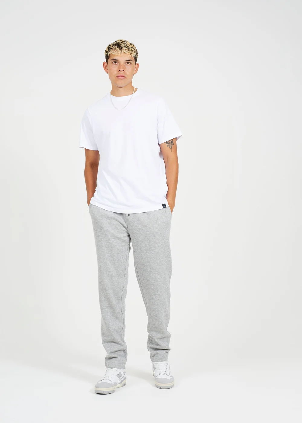 Brave Soul Grey Straight Leg Open Hem Joggers - XL Image 4