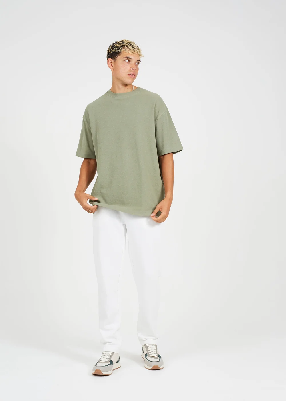 Brave Soul Cream Straight Leg Open Hem Joggers - XL Image 4