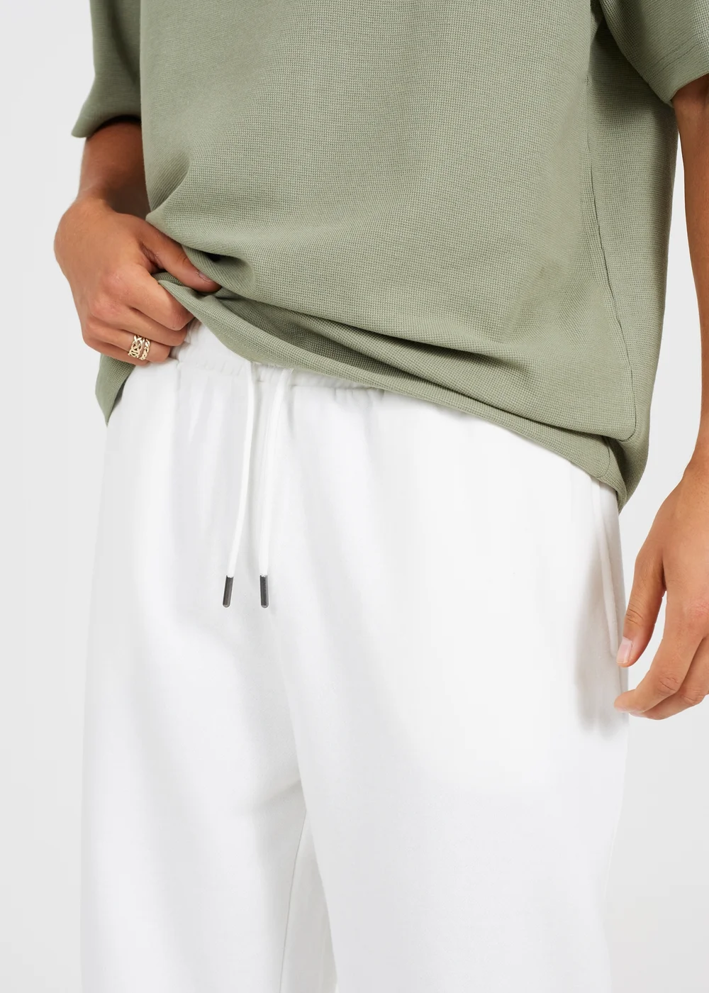 Brave Soul Cream Wide Leg Joggers - XL Image 3