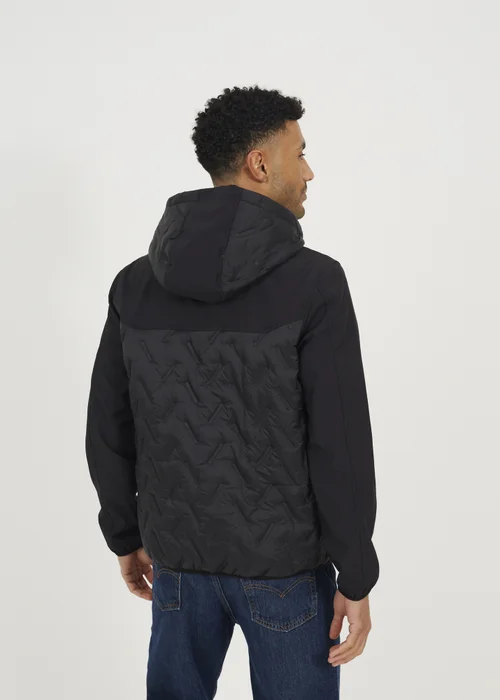 Brave Soul Black Quilted Hooded Zip-Up Jacket - S Image 2