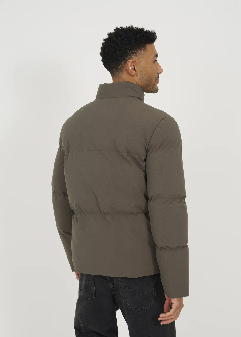Brave Soul Taupe Funnel Neck Padded Jacket - S Image 2