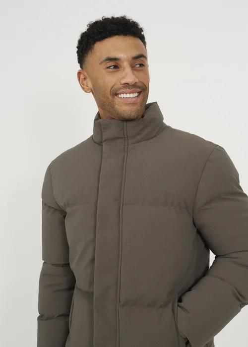 Brave Soul Taupe Funnel Neck Padded Jacket - S Image 3