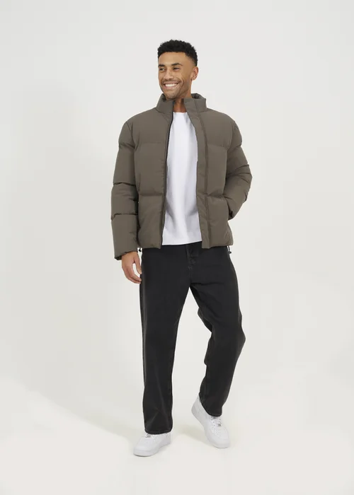 Brave Soul Taupe Funnel Neck Padded Jacket - S Image 4