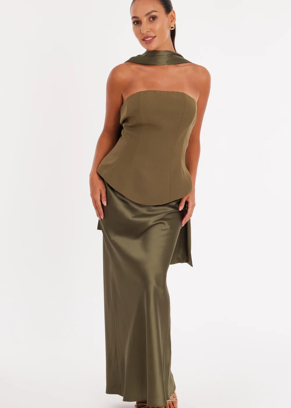 quiz green satin dress Satin Dress Quiz Mint Dress Satin Cami Ruffle Strap Bodycon Dress In Mint Chi Chi London UK