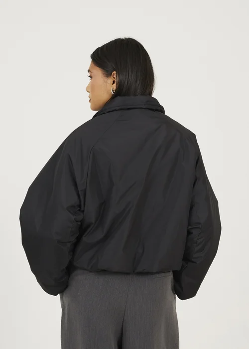 Brave Soul Black Cropped Oversized Raglan Sleeve Padded Jacket - 14 Image 2