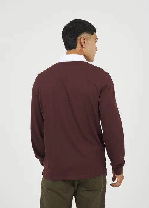 Brave Soul Burgundy Solid Colour Rugby Shirt - XL Image 2