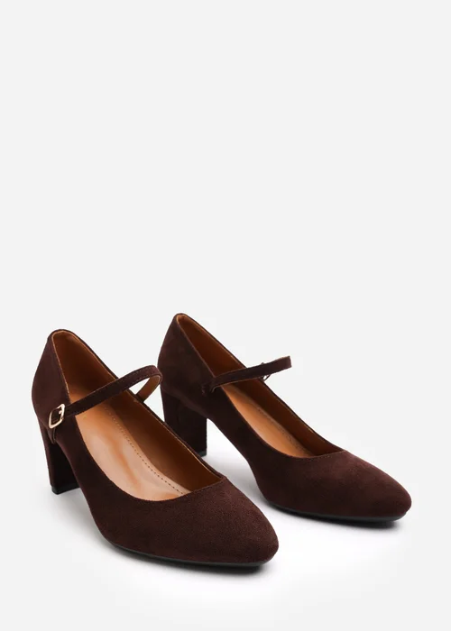 Where's That From Nolan Brown Faux Suede Block Heel - 9 Image 3