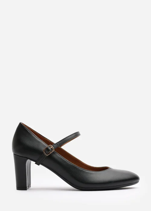 Where's That From Nolan Black PU Block Heel - 6 Image 1