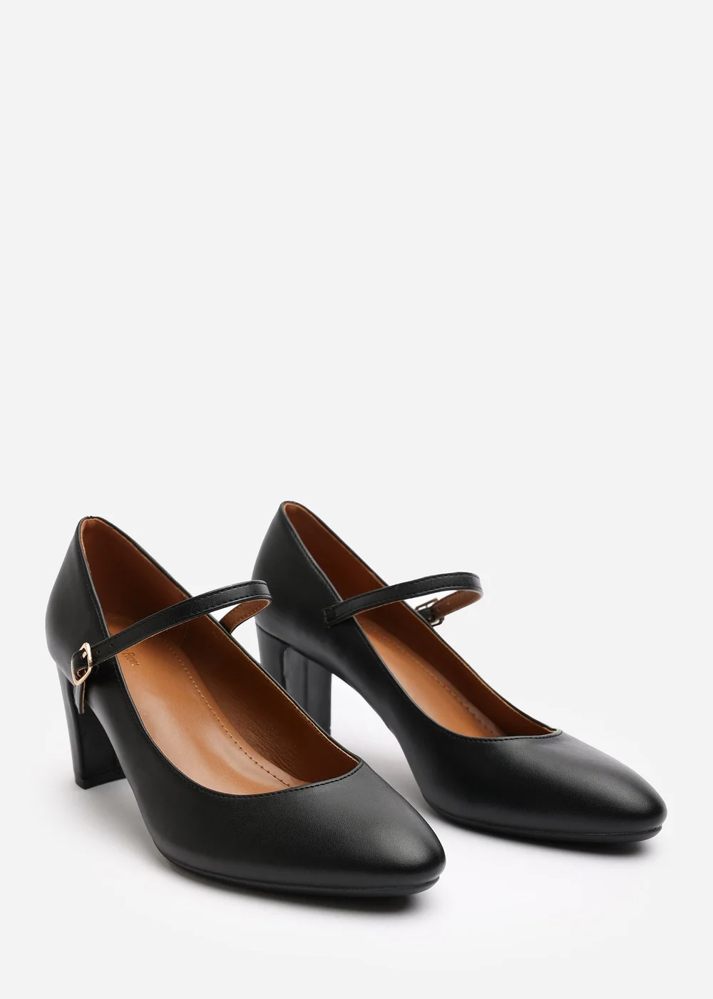Where's That From Wide Fit Nolan Black PU Block Heel - 5 Image 3