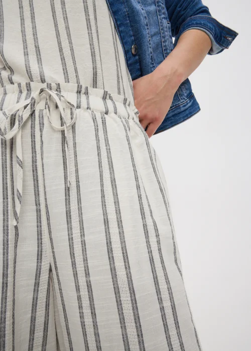 Cream Stripe Wide Leg Co Ord Trousers - 18/L31 Image 3