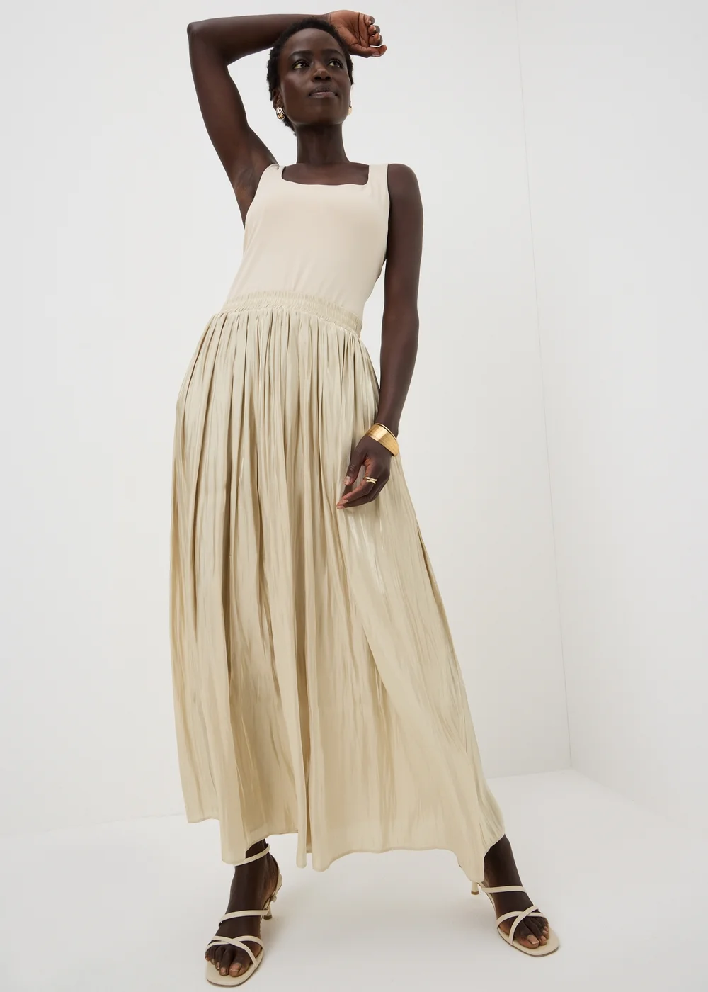 Et Vous Taupe Pleated Midi Co Ord Skirt - 20 Image 1
