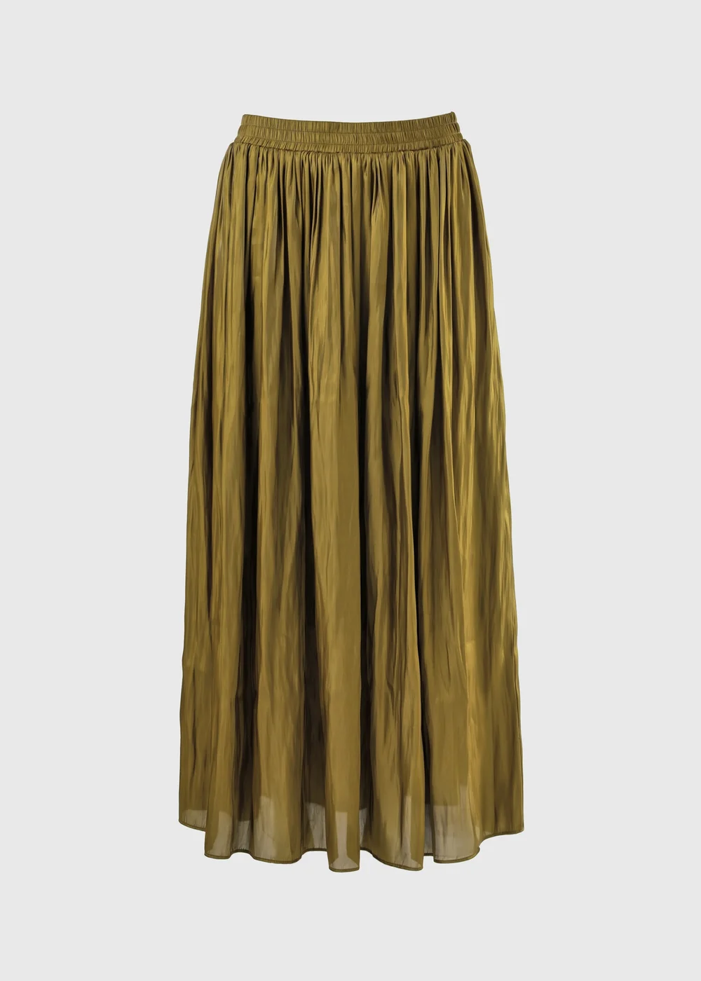Et Vous Olive Pleated Midi Skirt - Size 8 Image 1