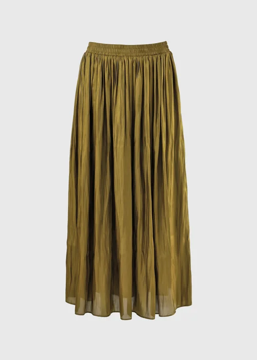 Et Vous Olive Pleated Midi Skirt - 8 Image 3