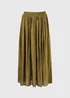 Et Vous Olive Pleated Midi Skirt - Size 8 Image 1