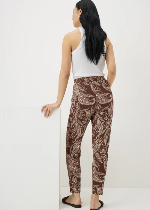 Chocolate Brown Paisley Print Harem Trousers - 26 Image 3