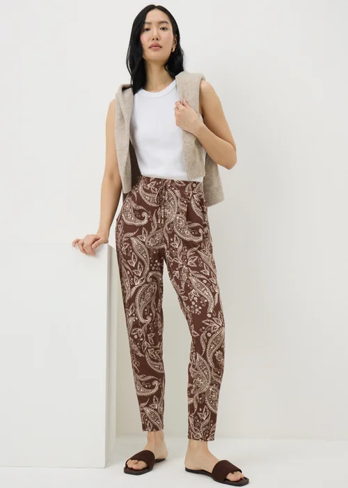 Chocolate Brown Paisley Print Harem Trousers - 26 Image 1