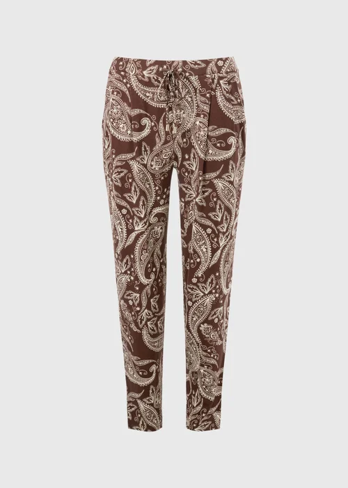 Chocolate Brown Paisley Print Harem Trousers - 26 Image 4