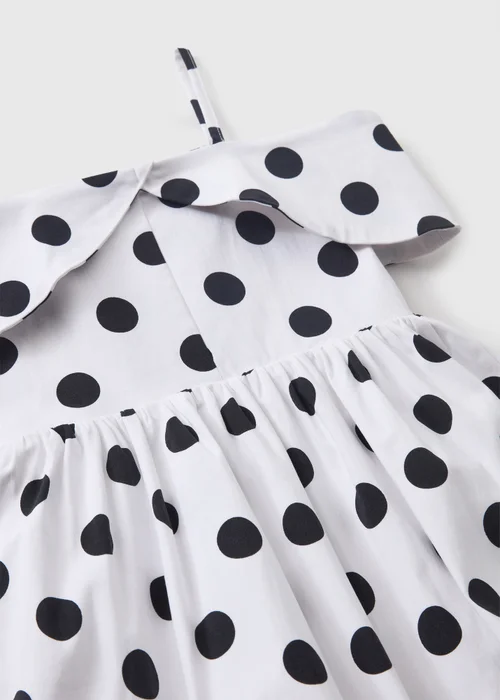 Girls White Polka Dot Puffball Dress (7-15yrs) - Age 7 Years Image 2