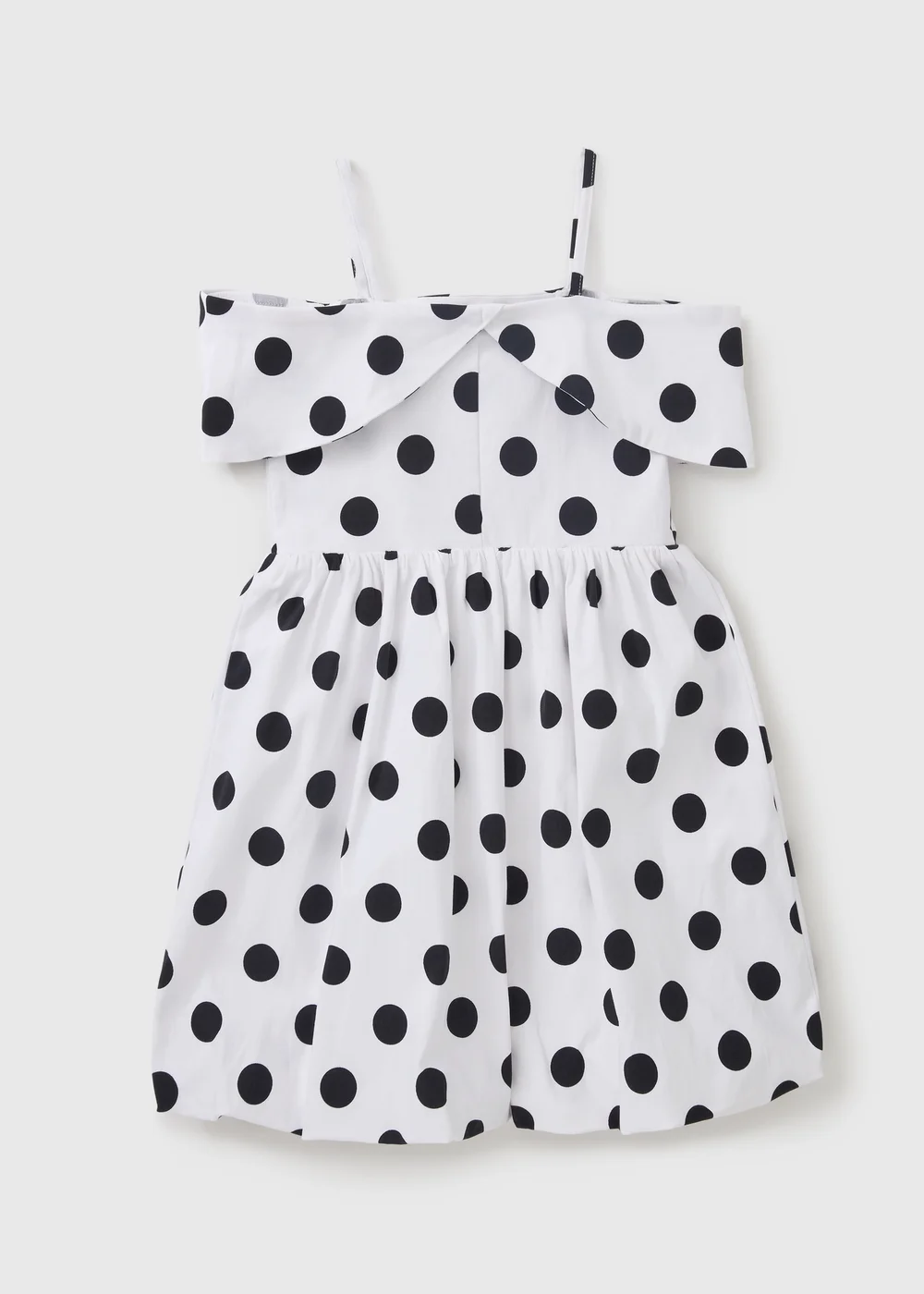 Girls White Polka Dot Puffball Dress (7-15yrs) - Age 7 Years Image 1