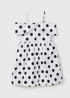 Girls White Polka Dot Puffball Dress (7-15yrs) - Age 7 Years Image 1
