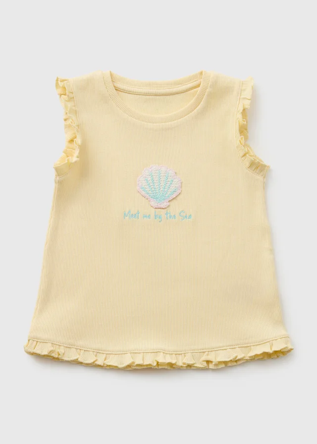 Girls Yellow Shell Ribbed Vest (1-7yrs)
