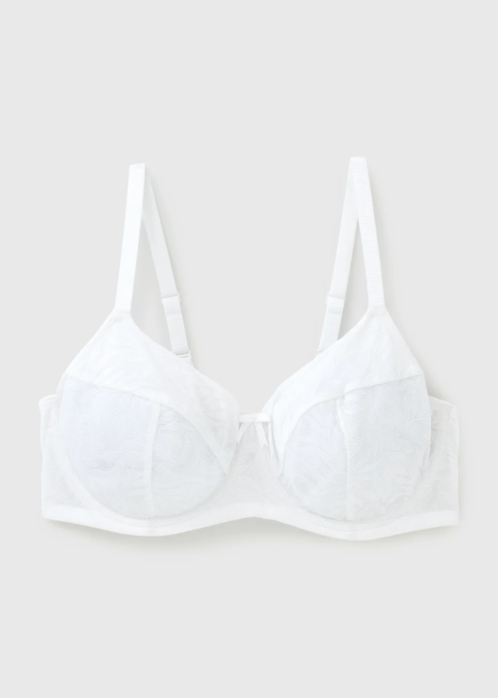 DD+ White Stretch Lace Non Padded Bra - 34DD Image 1