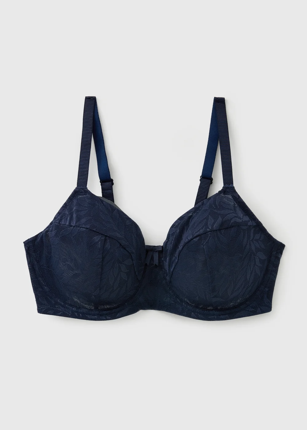 DD+ Navy Leaf Stretch Lace Non Padded Bra - 34H Image 1