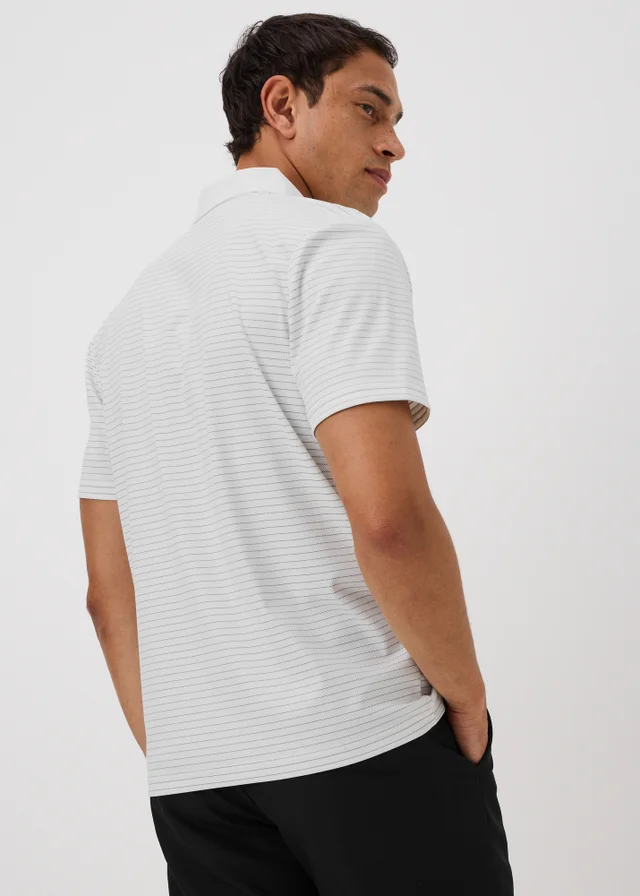 Souluxe White Stripe Golf Polo Shirt
