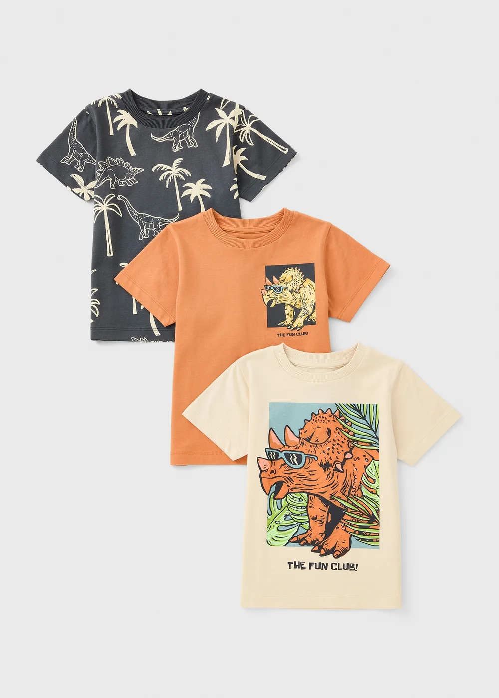 3 Pack Boys Orange Dino T-Shirts (1-7yrs) - 1 to 1 half years Image 1