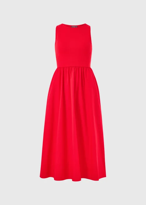 Red 2 in 1 Midi Dress - 8 Image 4