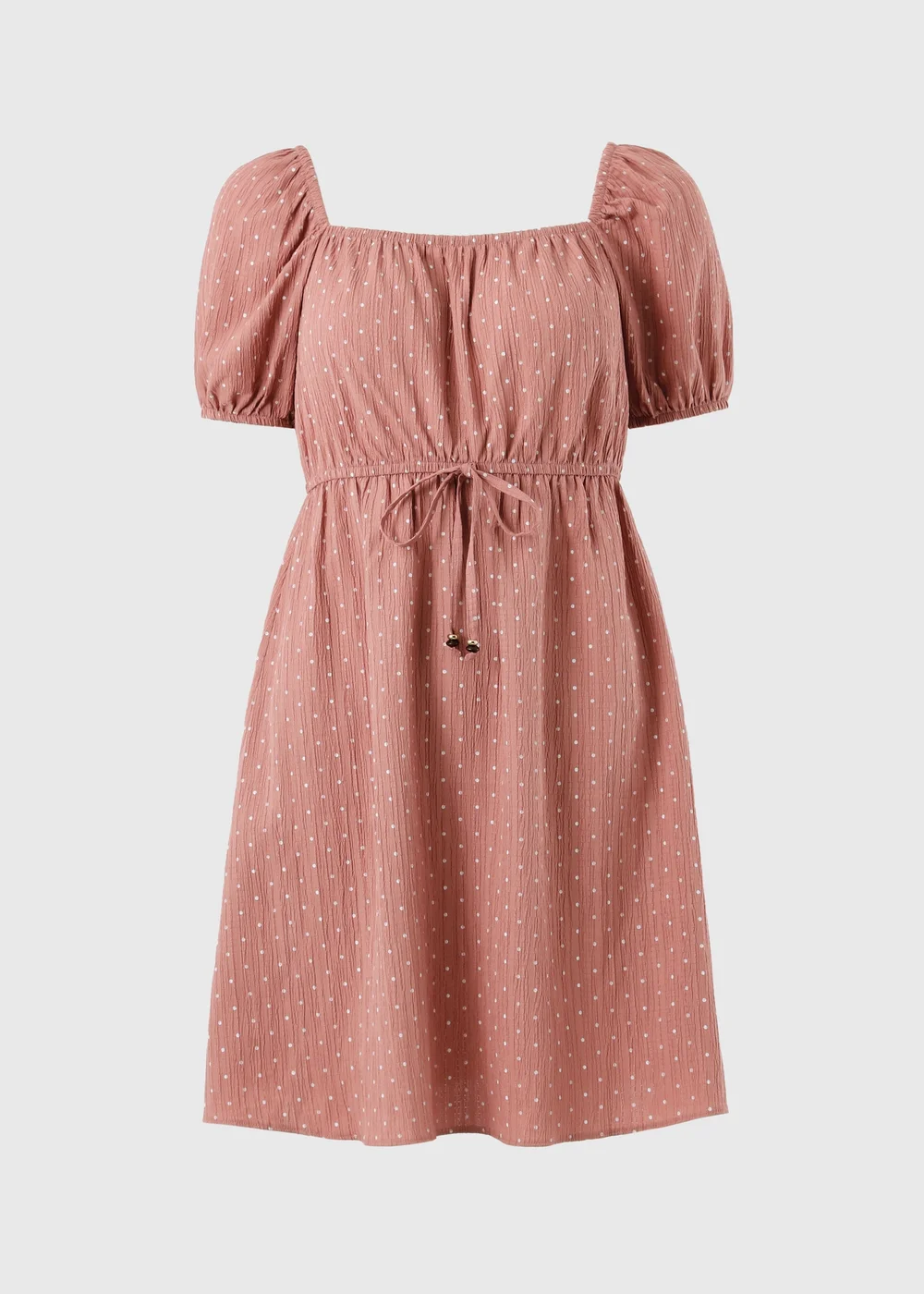 Pink Polka Dot Milkmaid Mini Dress - 8 Image 1
