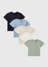 5 Pack Boys Multicolour Neutrals Core T-Shirts (1-7yrs) - 1-1.5 Yrs Image 1