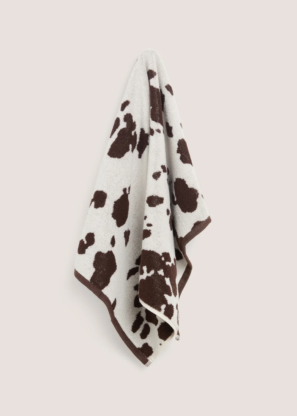 Brown Cow Print Jacquard Hand Towel - Hand Towel Image 1