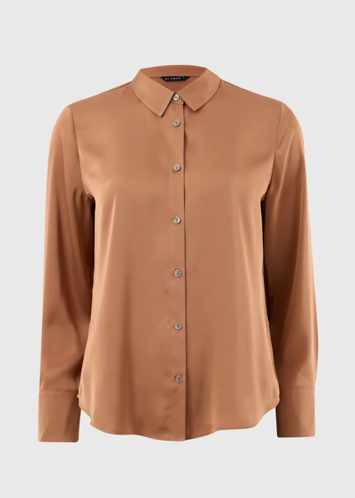 Et Vous Butterscotch Satin Shirt - 8 Image 4
