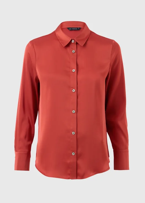 Et Vous Red Satin Shirt - 16 Image 3